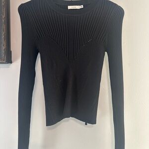 Lush Charcoal Ribbed Knit Top